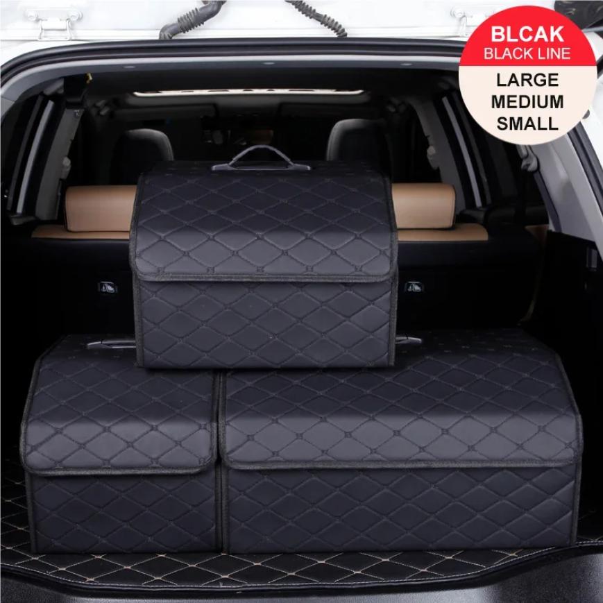 Органайзер для багажника автомобиля, Коробка, Большая вместимость, Автомобильные многофункциональные инструменты, Сумка для хранения, Укладка, Наведение порядка, Кожа, Складной для экстренных случаев