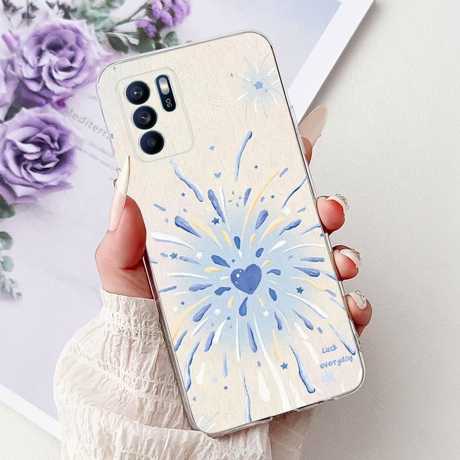 For OPPO Reno 6 6Z 5G Case CPH2237 CPH2251 Cover Fashion Flower Soft Silicon Bumper on OPPO Reno6 Pro CPH2249 Reno6 CPH2235 Capa
