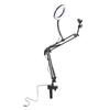 Selfie Ring Light 3 Color Temperature Retractable Arm Overhead Ring Light with Clamp Phone Holder Fo