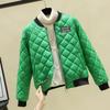 Женская куртка-бомбер, осень-зима для женщин, женское пуховое короткое пальто с ромбическим узором