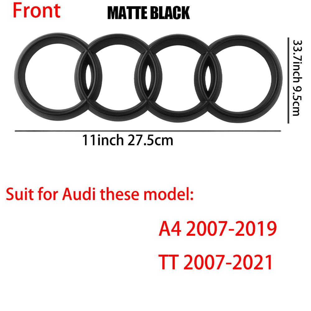 4 Rings Logo ABS Car Front Grille Hood Emblem Rear Trunk Badge Sticker Valve For Audi A3 A4 B8 8P A5 A6 A7 A8 Q2 Q3 Q5 Q7 Sline