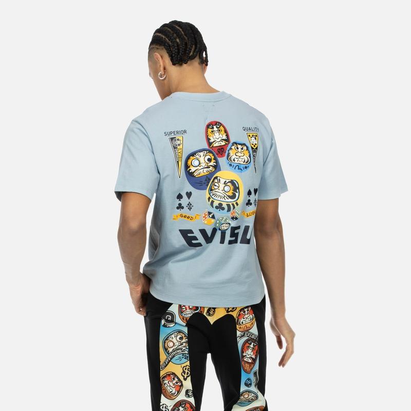 EVISU Daruma-print Cotton T-shirt 2ESHTM4TS1098XXCT