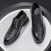 Spring and Autumn New Brock Carved Leather Shoes Men's British Style Versatile Business Dress Shoes Breathable Groom Wedding Shoes