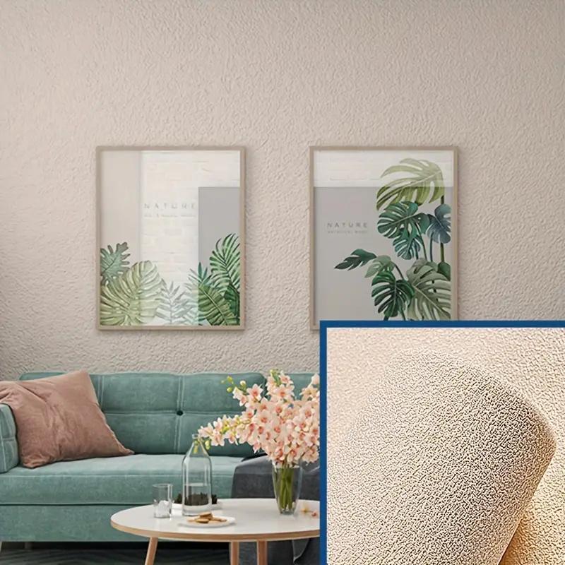 50cmX2.8/10m Linen 3D Foam Wallpaper Self-adhesive PVC Solid Color Thickened Waterproof Background Wall Renovation Wall Stickers