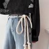 Braided Rope Waistband Belt Vintage Style Waist Sash Unisex Waist Decoration for Jeans Daily Wear Youth Fashion