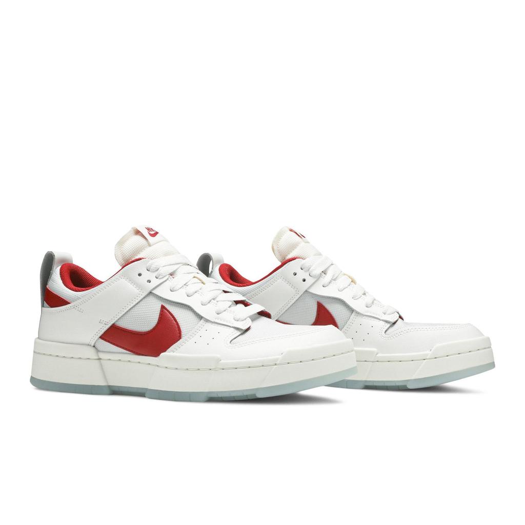 Nike Womens Dunk Low Disrupt 'White Gym Red' (women's sizes) Summit White / Gym Red / Photon Dust / Sail Skate Shoes CK6654 101