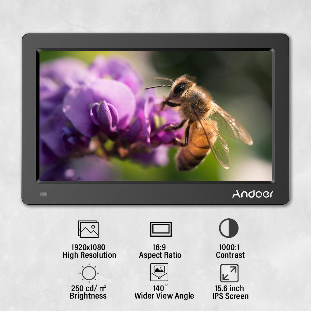 Andoer 15.6 Inch Digital Photo Picture Frame FHD 1920*1080 IPS Screen Support