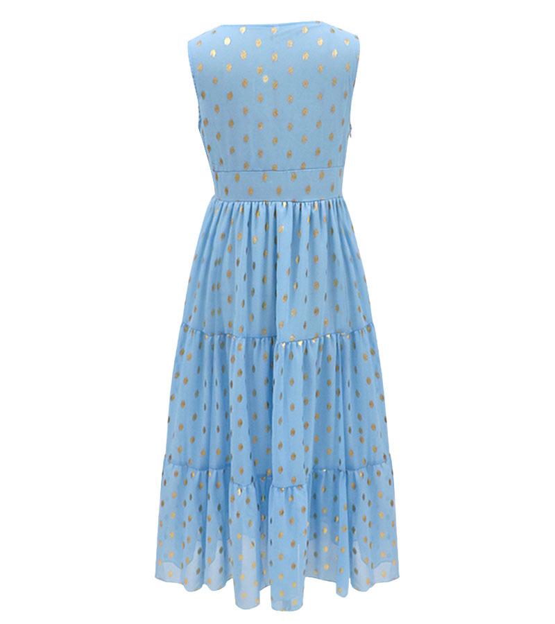 Летнее женское сексуальное шифоновое миди-платье без рукавов с глубоким V-образным вырезом