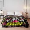 Neon-style Horror Collage with Stylized Characters and Bold Text Elements. for All Seasons Blanket Lunch Break Throw Gift