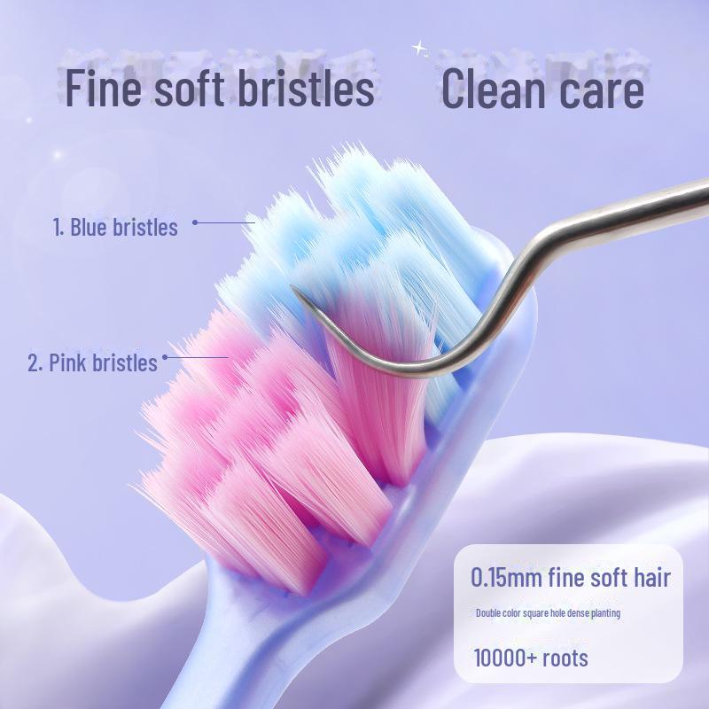 Упаковка из пяти зубных щеток с мягкой щетиной и скребками для языка — премиум-качество для домашнего использования