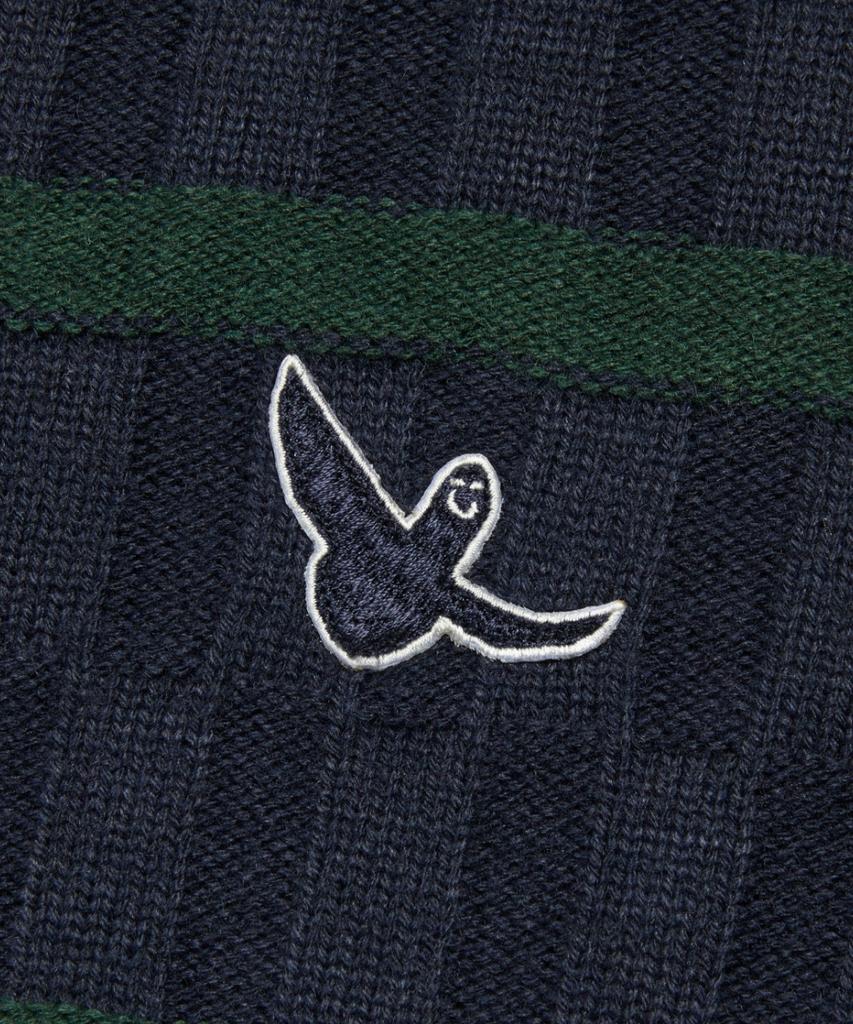 MARK GONZALES Angel Stripe Polo Knit Cardigan - Navy