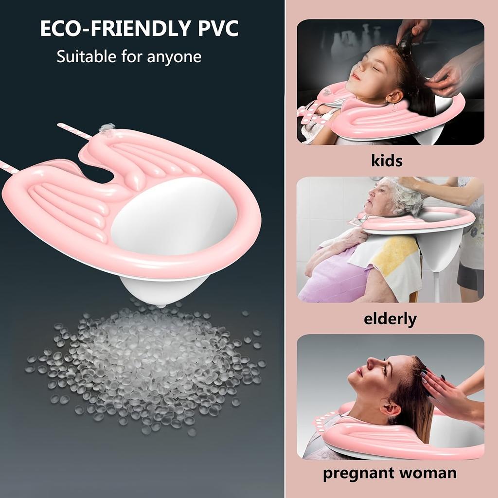 Портативный домашний вспомогательный уход для пациентов, прикованных к постели инвалидов, взрослых, умывальник для волос, сливная трубка из ПВХ, надувная раковина для шампуня