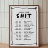 30 способов сказать Fvck Печать плаката Черно-кремовая настенная живопись Печать картин Спальня Дом Гостиная Украшения