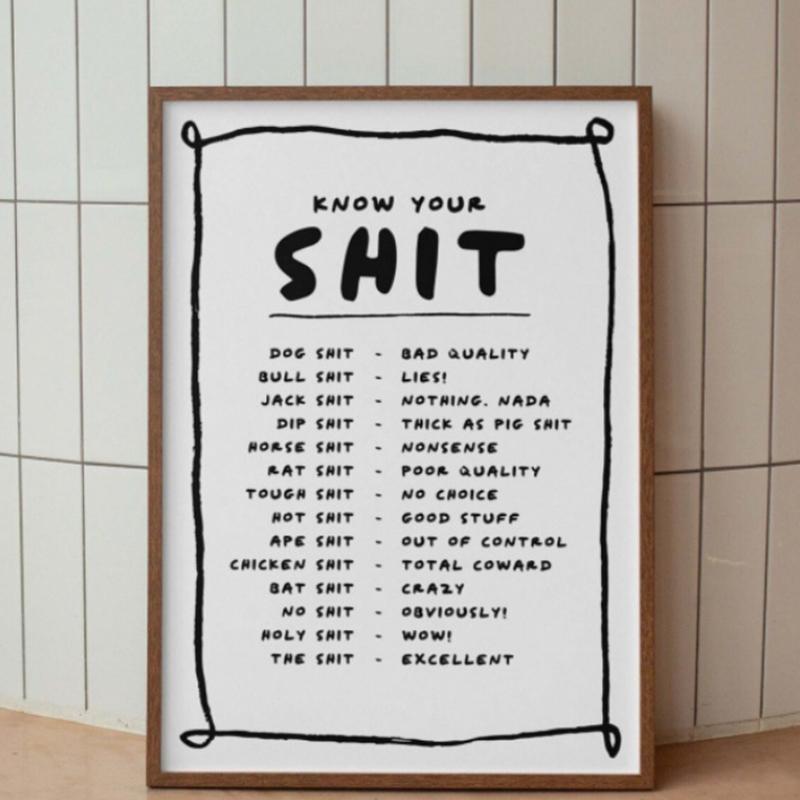 30 способов сказать Fvck Печать плаката Черно-кремовая настенная живопись Печать картин Спальня Дом Гостиная Украшения