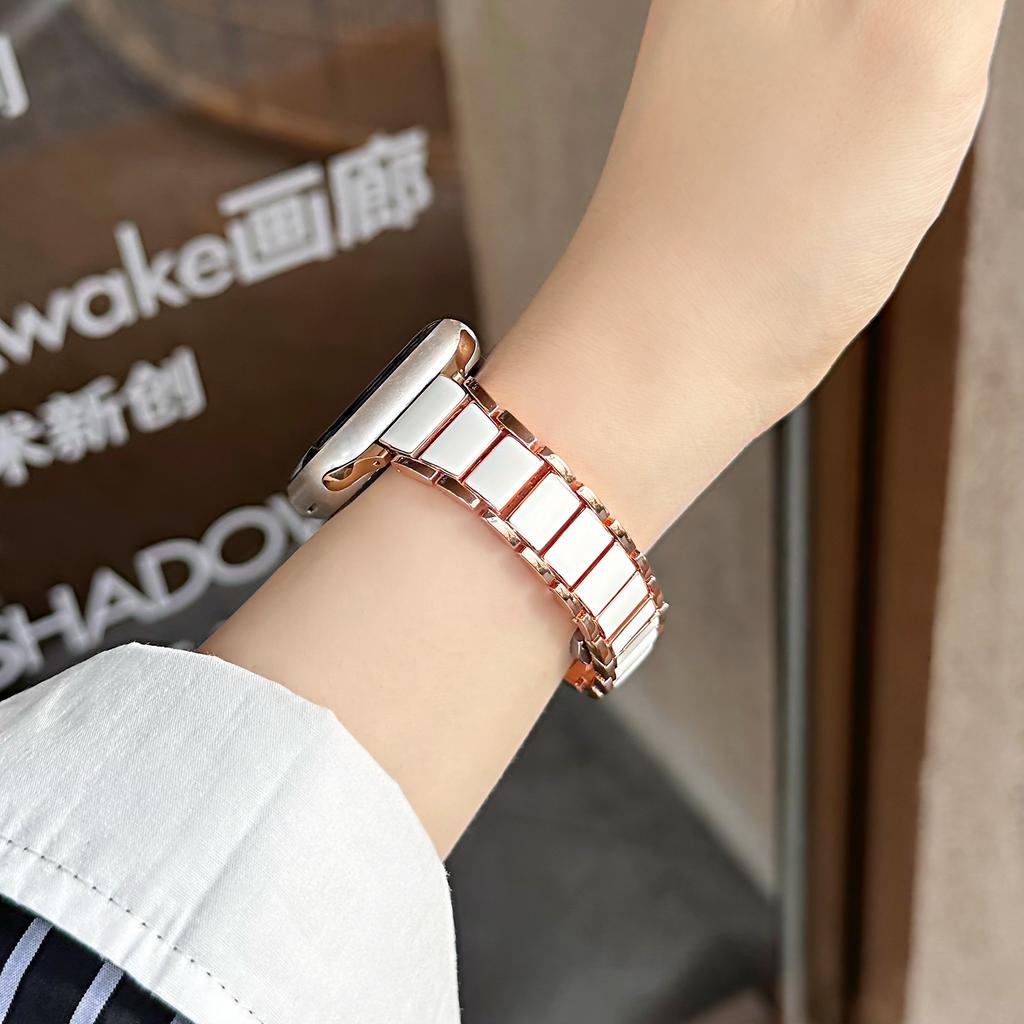 Applicable to Apple iwatchS11 generation 10987SE watch Huawei GT5 fine imitation ceramic strap Xiaomi 89Pro