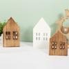 Wood Craft Eco-friendly Unique Design No Glitch Nordic Style Miniature Christmas Decor Good Texture Small House Wooden Craft Household Supply