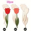 20PCS Rose-Shaped Wooden Cutouts, Spring Floral Crafting Wood Art Boards for DIY Projects, Festive Gifts, Home & Outdoor Decor, Painting Supplies