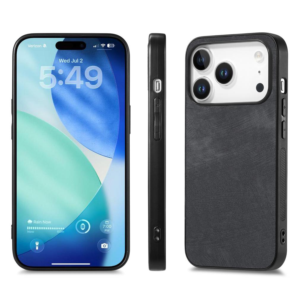 For iPhone 17 Pro Case Shockproof Slim Retro Leather Phone Back Cover