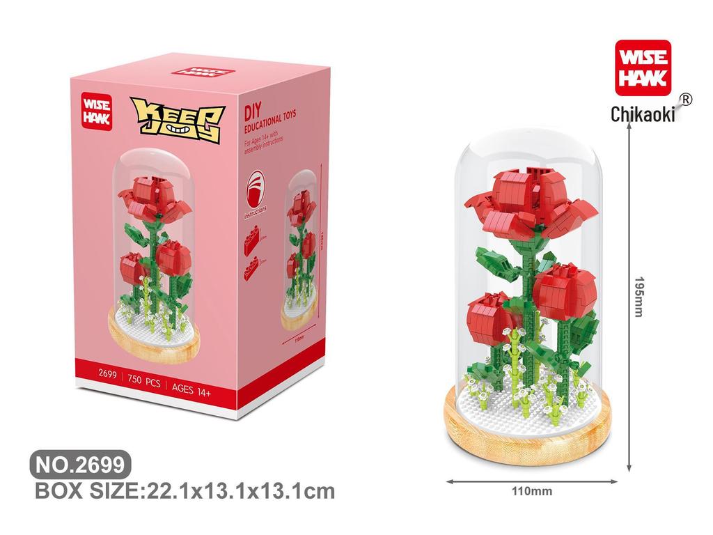 Micro Particle Building Blocks: Sunflower and Rose Bouquet for Valentine's, Qixi, Teacher's Day, and Christmas.