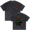 Washed Vintage Forward Observations Group Tshirt Skeleton Graphic Tees Mens Cotton Oversized Tshirt Male Gothic Punk T Shirts