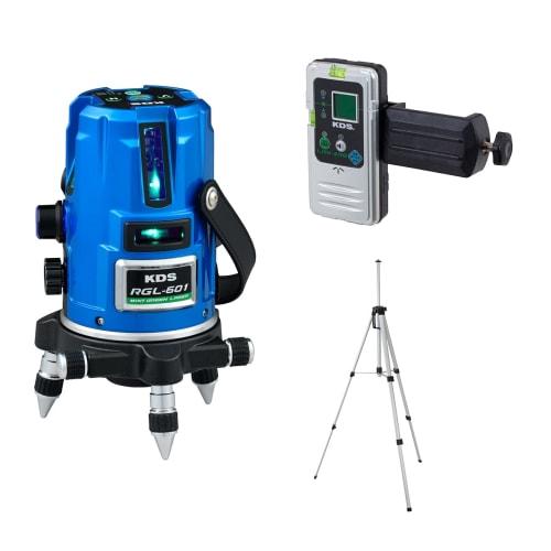 Muratec KDS Mint Green Laser Level (Main Unit, Receiver, and Tripod) RGL-601RSA