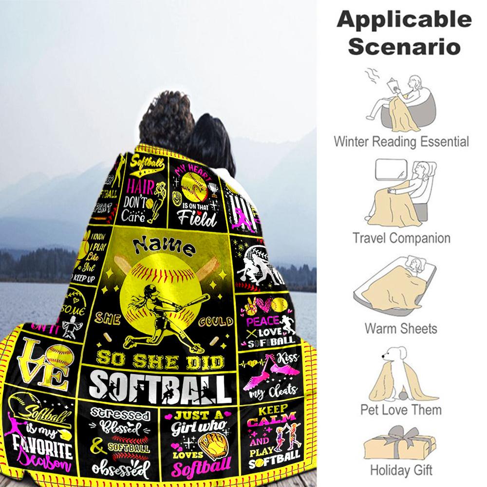 Yellow Ball66 Personalized Text Blanket Lightweight Customizable Blanket Ultra-Soft Versatile for Sofa Bedding Bed Chair All-Season Use