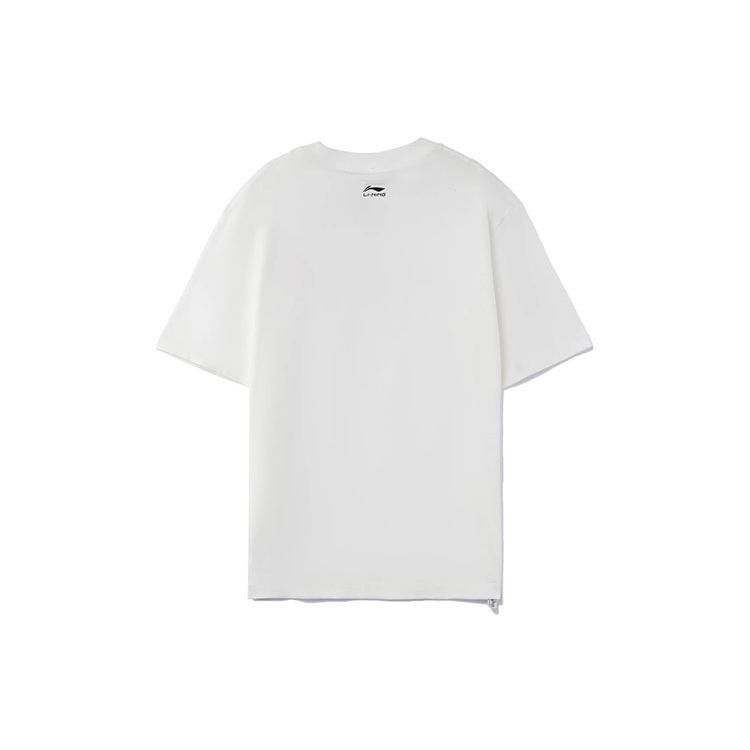 Футболка Li Ning X Disney Dumbo Series с мультяшным принтом, свободная, с круглым вырезом и коротким рукавом, женские топы, цвет не совсем белый AHSRA70-1