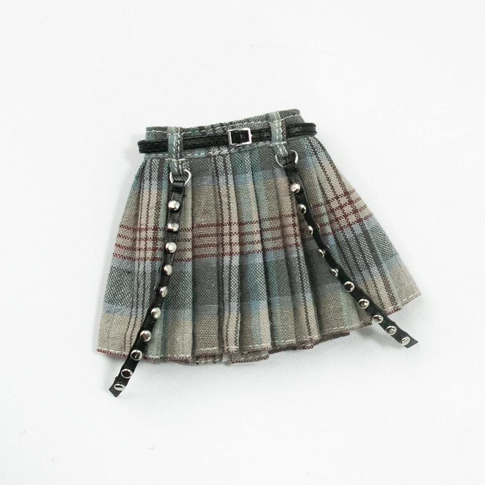 Одежда для Blythe Клетчатая плиссированная юбка Топ без бретелек Тюлевое платье Комплект юбка с оборками для кукол Licca Azones Ob22 Ker YMY аксессуары