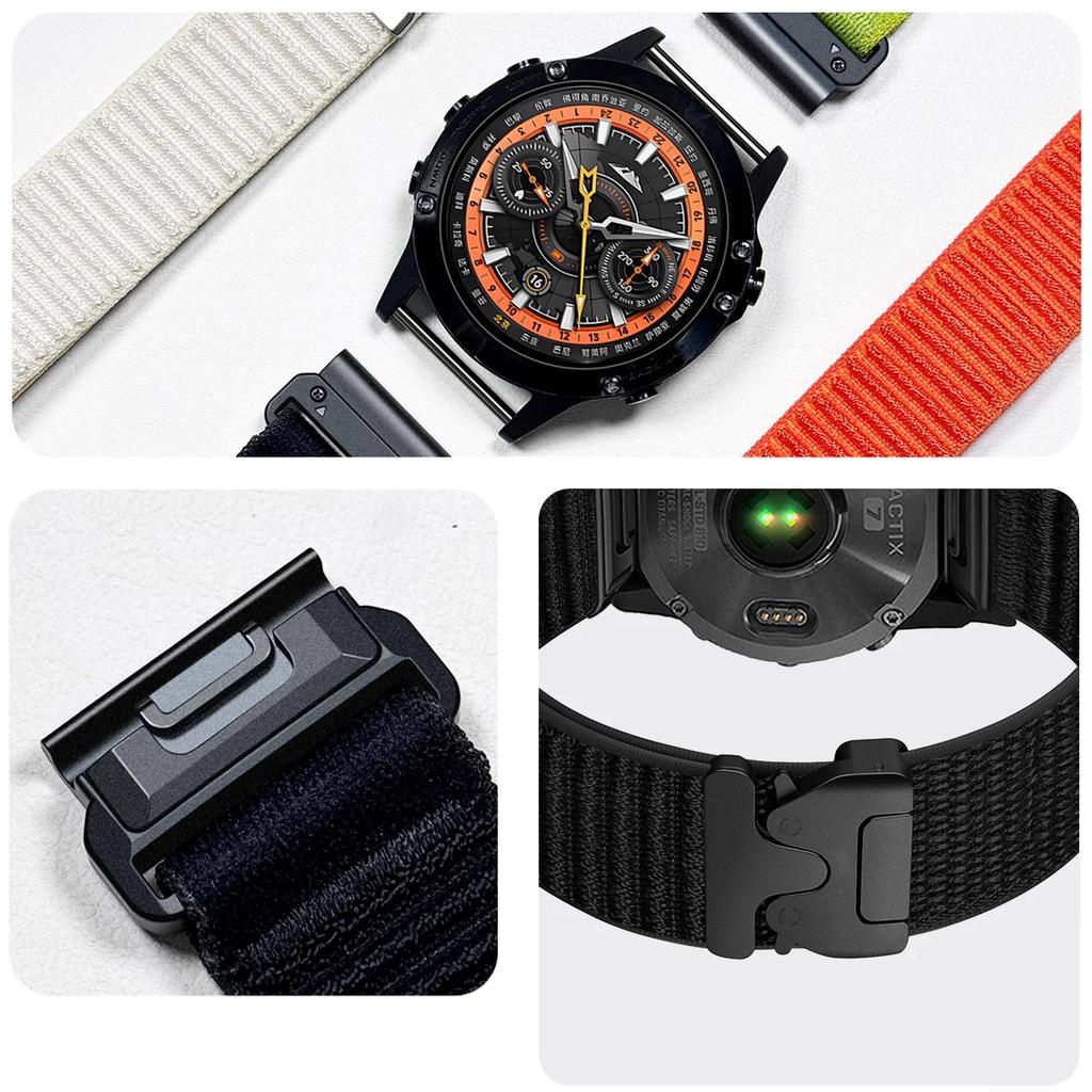 Нейлоновый ремешок 20/22/26 мм для Garmin Fenix E 8 47 мм 51 мм 7 7X 6 6X 5 5X Plus/Enduro 3/Epix Pro Gen 2 QuickFit Спортивный ремешок-петля