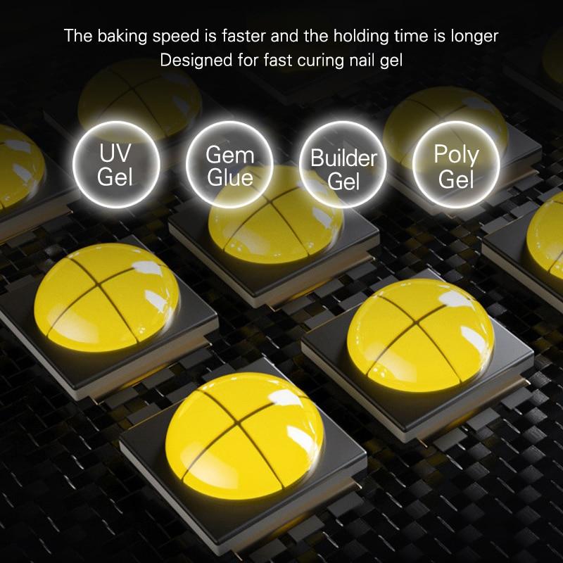 57 светодиодов УФ-светодиодная лампа для ногтей, акриловая гель-сушилка, лампа с умным датчиком, режим низкой температуры, фиолетовая машина для маникюра и салона дизайна ногтей