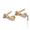 Нежные серьги-капли из кубического циркония класса ААА, золотистого цвета, из нержавеющей стали, бижутерия в подарок