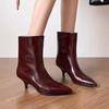 Fashion High Heels Ankle Boots Women Sexy Pointed Toe Heeled Shoes 2025 Winter New Designer Dress Party Chelsea Boots Brand Pumps Botas