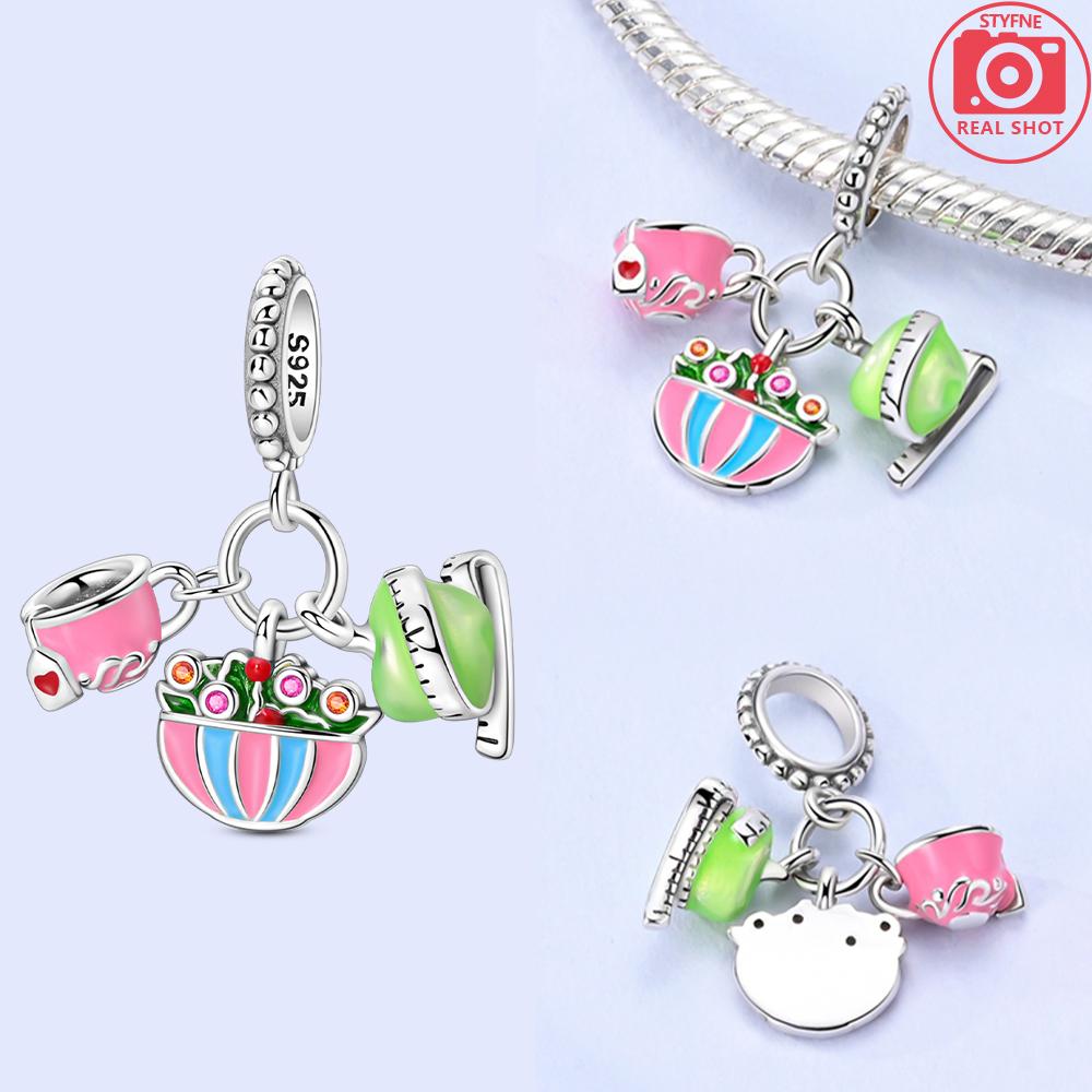 Copper Metal Charm Bead Components Authentic Original Popular Hot Dog Coke Apple Pink Flowers Bead Components Compatible With Bracelet High Quality