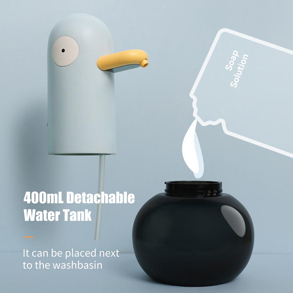 Автоматический дозатор пенного мыла в форме утки, 400 мл, бесконтактный дозатор пенного мыла, перезаряжаемый через USB