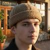 Imitation Lambswool Docker Cap Solid Color Brimless Hat Simple Melon Skin Cap  Winter