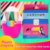 6/12/24/36 Colors Non-Dirty Hands Plastic Crayon Erasable Painting Tools Triangular Children Wax Pencil Graffiti Oil Stick