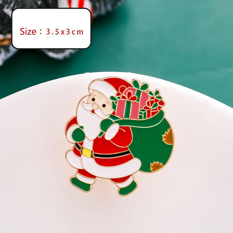 Модная металлическая рождественская брошь мультфильм милый Санта-Клаус снеговик дерево лось эмалированный значок одежда аксессуары подарки