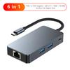 6 in 1 TYPE-C to RJ45 Gigabit USB 3.2 HDMI PD100W Interface Hub Adapter Dock