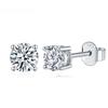 D Color 1.0ct 6.5mm D Color Moissanite Earrings for Women Round Cut Diamond Ear Studs 925 Sterling Silver Fine Jewelry Gift