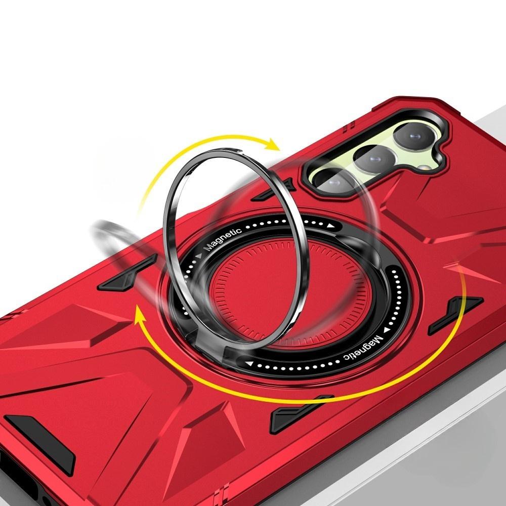 MagSafe case for Samsung Galaxy A54 5G, armored with stand and holder plate, red