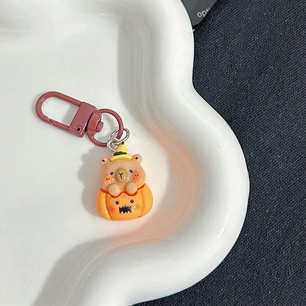 Capybara Pumpkin Capybara Keychain Creative Capibara Bag Hanging Donut Kapibara Pendant  Kids