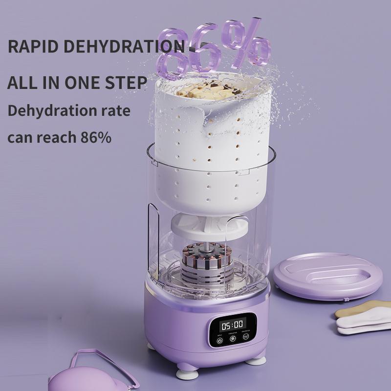 Стиральная машина 2-в-1 для стирки и отжима с мощным двигателем 390 Вт, автоматическим отжимом, мини-стиральной чашей и портативной беспроводной зарядкой