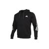 3-Stripes Tape Full-Zip Knitted Running Training Hooded Jacket Men Outerwear Black GM6895