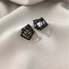 Модные и креативные простые геометрические серьги с инкрустацией цирконами, нейтральные и крутые черные, персонализированные повседневные украшения для вечеринок, подарки