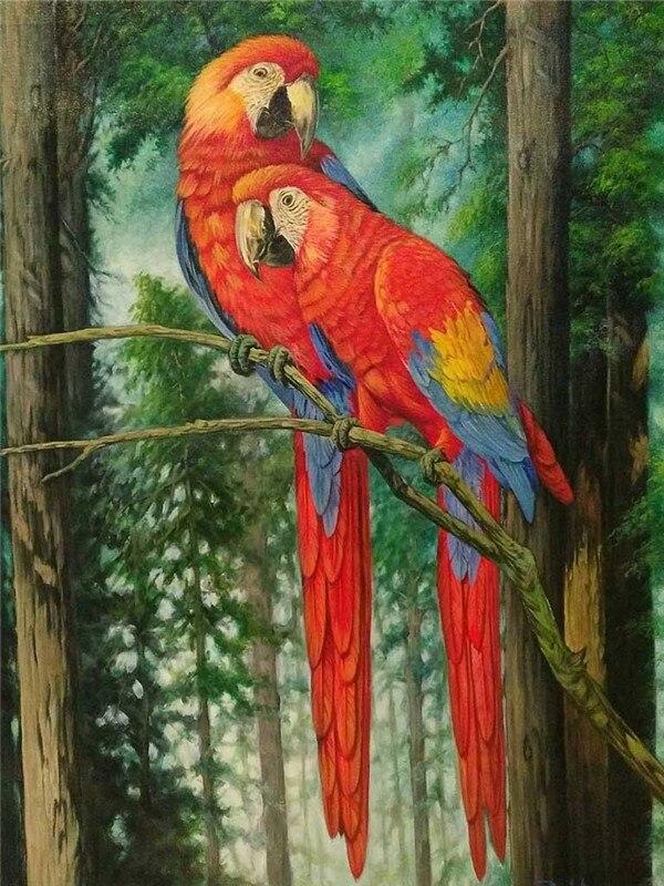 5D Diamond Painting Parrot Diamond Embroidery Full Round Drill Kits Animal Mosaic Diy Home Decor Art