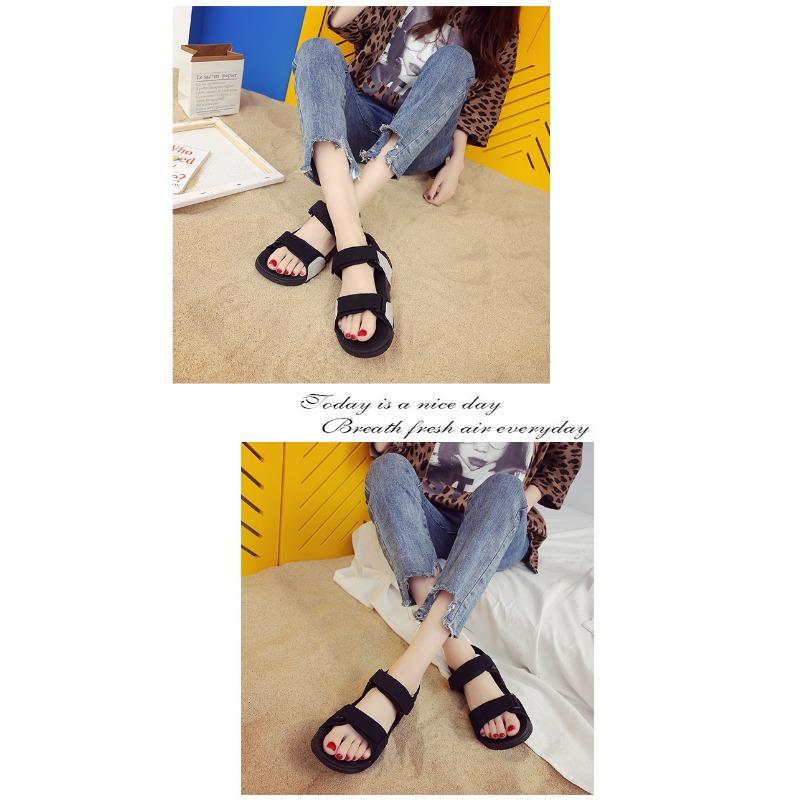Пляжная обувь большого размера на плоской подошве для студентов, повседневные сандалии для отдыха на море, лето