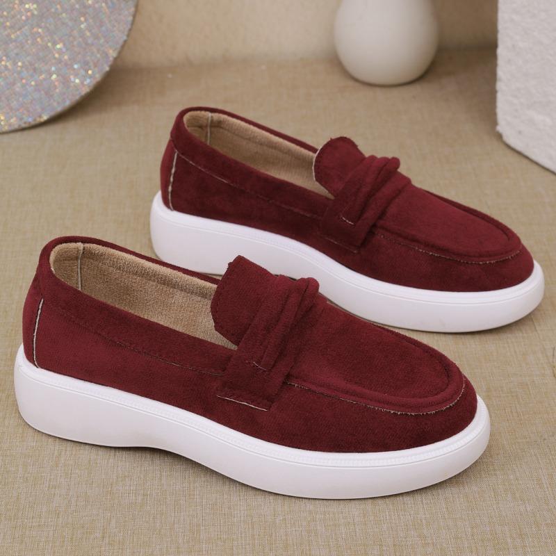 Новый стиль повседневных туфель-бобов на толстой подошве, на плоском каблуке, большого размера, которые можно надевать одной ногой и которые универсальны