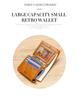 Мужской кожаный кошелек Trifold Retro RFID - короткий, с защитой от кражи и несколькими отделениями для карт