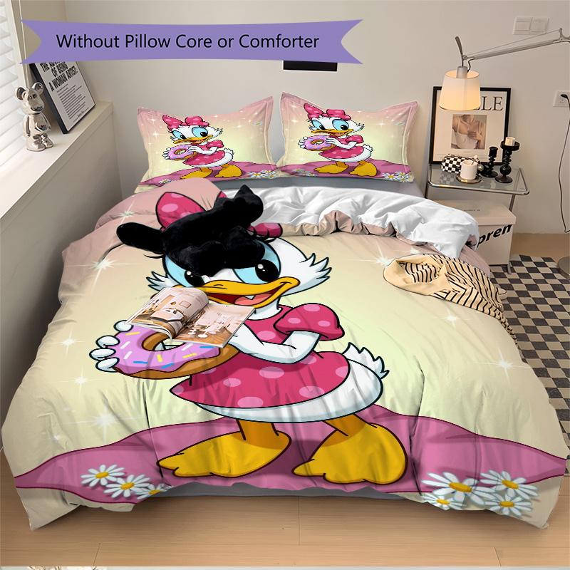 Daisy Duck Donut Delight Print 3Pcs Bedding Setduvet Cover With 2 Bedropillowcase Home Birthday Gift