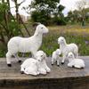 Decorative Resins Sheep Sculptures for Living Room Or Garden Ornamentation White Lambs Miniatures Figurines Ornaments